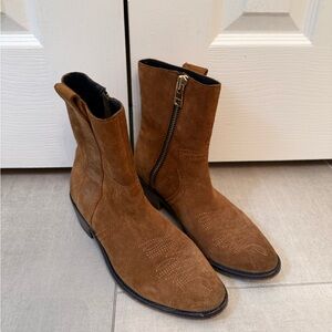 Zadig & Voltaire Tan Suede Western Boots